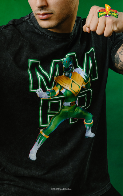 Green Ranger Retro Graphic Acid Wash Tee