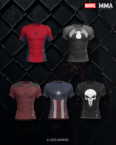 Marvel MMA Series Short Sleeve Rash Guard Bundle